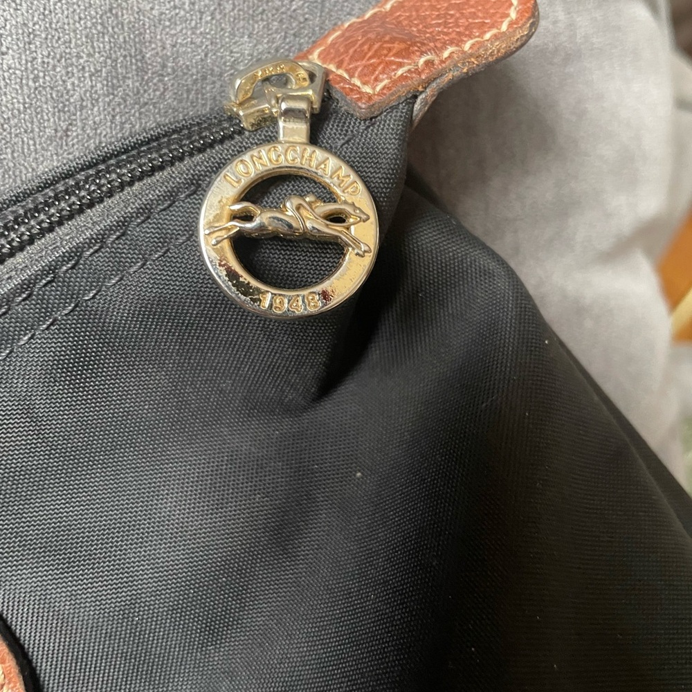 Black and Brown Longchamp Tote Bag